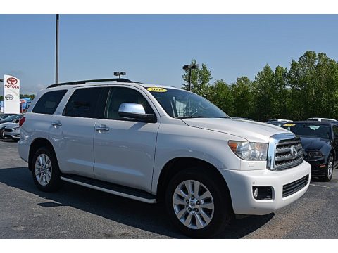 Arctic Frost Pearl Toyota Sequoia Platinum.  Click to enlarge.