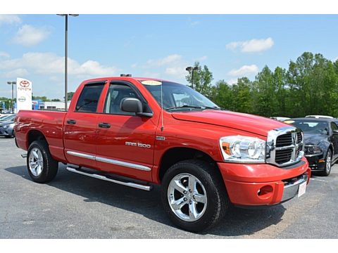 Inferno Red Crystal Pearl Dodge Ram 1500 Laramie Quad Cab 4x4.  Click to enlarge.
