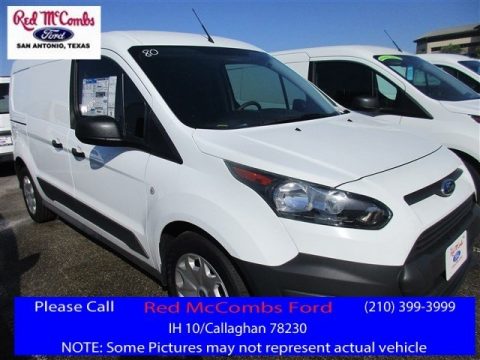 Frozen White Ford Transit Connect XL Cargo Van Extended.  Click to enlarge.