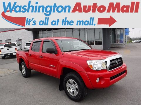 Radiant Red Toyota Tacoma V6 SR5 Double Cab 4x4.  Click to enlarge.