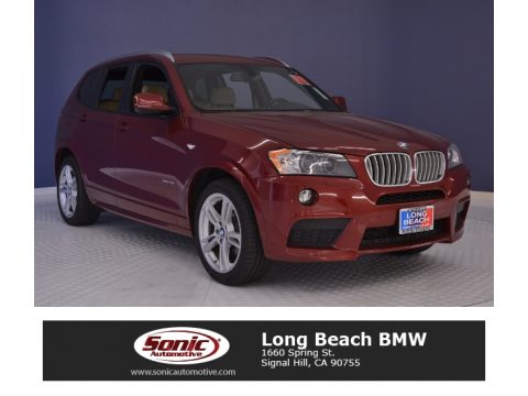 Vermilion Red Metallic BMW X3 xDrive28i.  Click to enlarge.