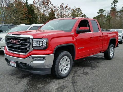 Cardinal Red GMC Sierra 1500 SLE Double Cab 4WD.  Click to enlarge.