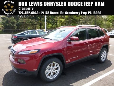 Deep Cherry Red Crystal Pearl Jeep Cherokee Latitude 4x4.  Click to enlarge.