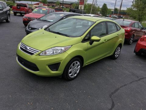 Lime Squeeze Metallic Ford Fiesta SE Sedan.  Click to enlarge.