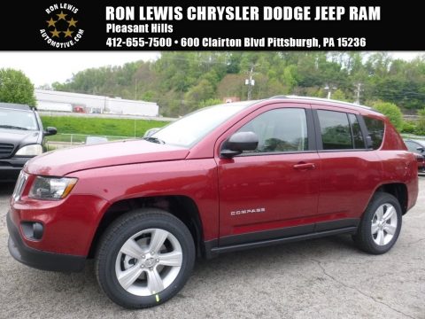 Deep Cherry Red Crystal Pearl Jeep Compass Sport.  Click to enlarge.