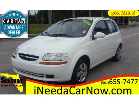 Summit White Chevrolet Aveo LS Hatchback.  Click to enlarge.