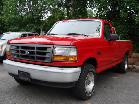 Bright Red Ford F150 XL Regular Cab 4x4.  Click to enlarge.