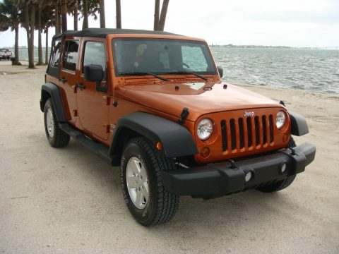 Mango Tango Pearl Jeep Wrangler Unlimited Sport.  Click to enlarge.