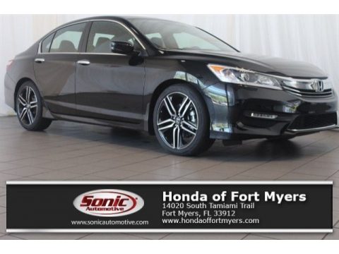 Crystal Black Pearl Honda Accord Sport Sedan.  Click to enlarge.