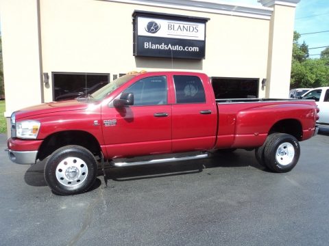 Inferno Red Crystal Pearl Dodge Ram 3500 SLT Quad Cab 4x4 Dually.  Click to enlarge.