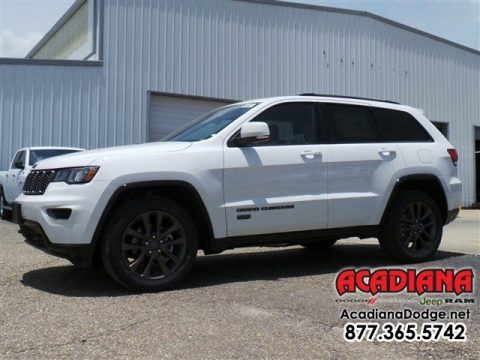 Bright White Jeep Grand Cherokee Limited 75th Anniversary Edition.  Click to enlarge.