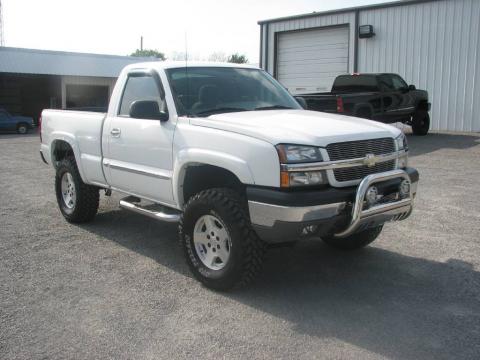 Summit White Chevrolet Silverado 1500 Regular Cab 4x4.  Click to enlarge.