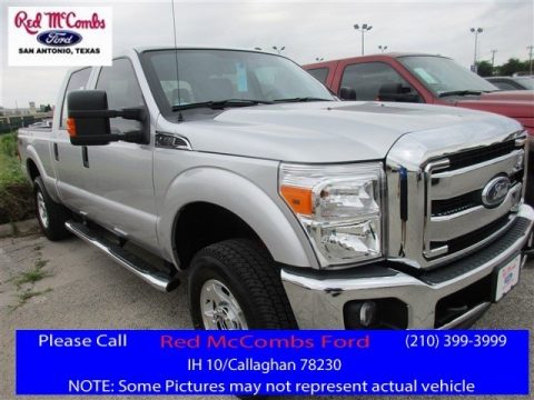 Ingot Silver Metallic Ford F250 Super Duty XLT Crew Cab 4x4.  Click to enlarge.