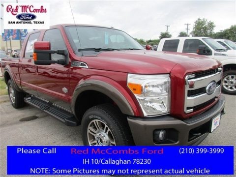 Ruby Red Metallic Ford F250 Super Duty King Ranch Crew Cab 4x4.  Click to enlarge.