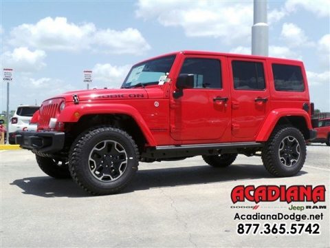 Firecracker Red Jeep Wrangler Unlimited Rubicon Hard Rock 4x4.  Click to enlarge.