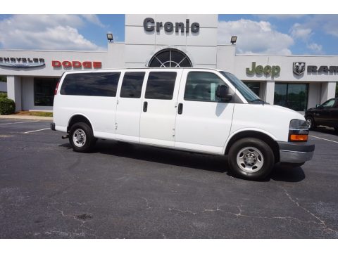 Summit White Chevrolet Express 3500 Passenger Extended LT.  Click to enlarge.