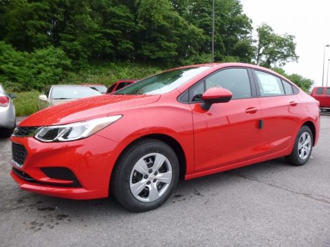 Red Hot Chevrolet Cruze LS Sedan.  Click to enlarge.
