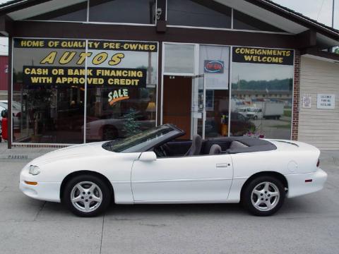 Arctic White Chevrolet Camaro Convertible.  Click to enlarge.