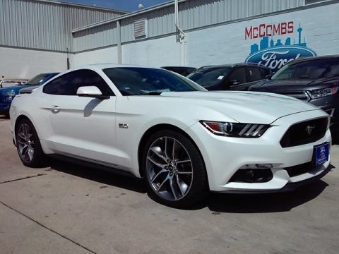 White Platinum Ford Mustang GT Premium Coupe.  Click to enlarge.