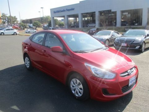 Boston Red Hyundai Accent SE Sedan.  Click to enlarge.
