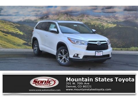 Blizzard Pearl Toyota Highlander XLE.  Click to enlarge.