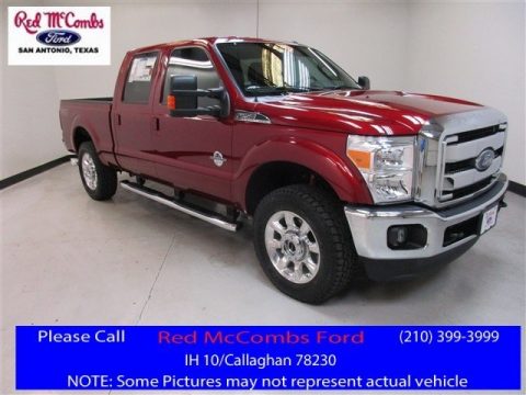 Ruby Red Metallic Ford F250 Super Duty Lariat Crew Cab 4x4.  Click to enlarge.