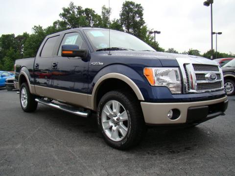 Dark Blue Pearl Metallic Ford F150 Lariat SuperCrew 4x4.  Click to enlarge.