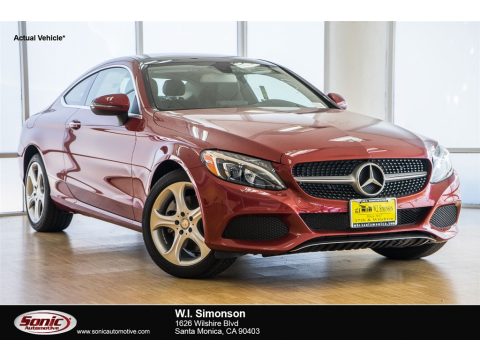 designo Cardinal Red Metallic Mercedes-Benz C 300 4Matic Coupe.  Click to enlarge.