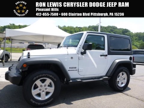 Bright White Jeep Wrangler Sport.  Click to enlarge.