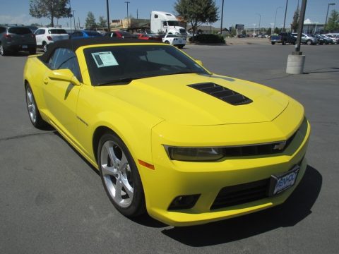 Bright Yellow Chevrolet Camaro SS/RS Convertible.  Click to enlarge.