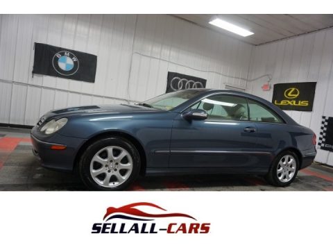 Ice Blue Metallic Mercedes-Benz CLK 320 Coupe.  Click to enlarge.