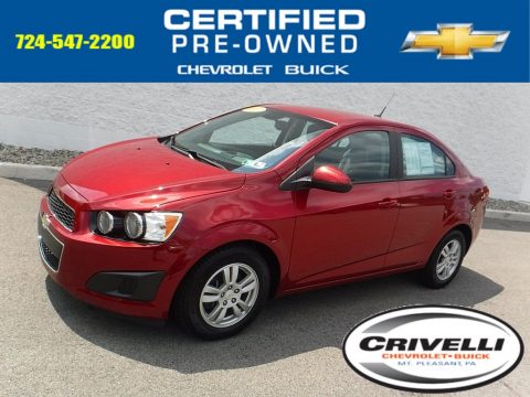 Crystal Red Tintcoat Chevrolet Sonic LS Sedan.  Click to enlarge.