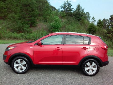 Signal Red Kia Sportage LX AWD.  Click to enlarge.
