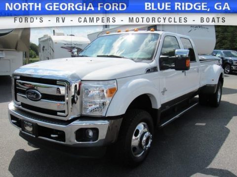 Oxford White Ford F350 Super Duty Lariat Crew Cab 4x4 DRW.  Click to enlarge.