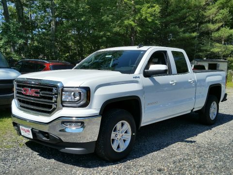Summit White GMC Sierra 1500 SLE Double Cab 4WD.  Click to enlarge.