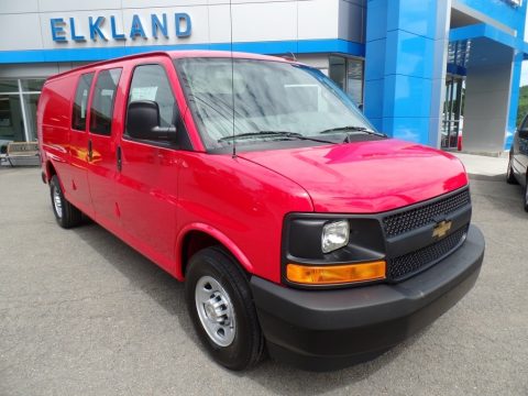 Red Hot Chevrolet Express 2500 Cargo Extended WT.  Click to enlarge.