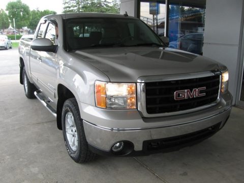 Silver Birch Metallic GMC Sierra 1500 SLT Extended Cab 4x4.  Click to enlarge.
