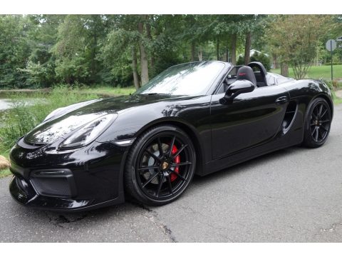 Black Porsche Boxster Spyder.  Click to enlarge.