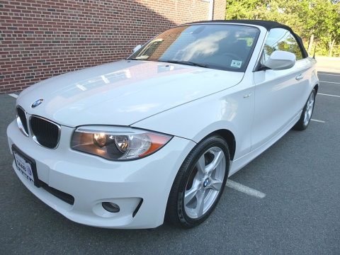 Alpine White BMW 1 Series 128i Convertible.  Click to enlarge.