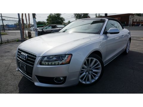 Ice Silver Metallic Audi A5 2.0T quattro Convertible.  Click to enlarge.