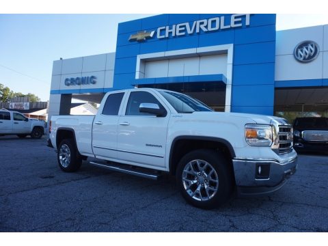 Summit White GMC Sierra 1500 SLT Double Cab 4x4.  Click to enlarge.