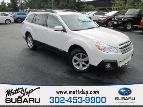 Satin White Pearl Subaru Outback 2.5i Limited.  Click to enlarge.