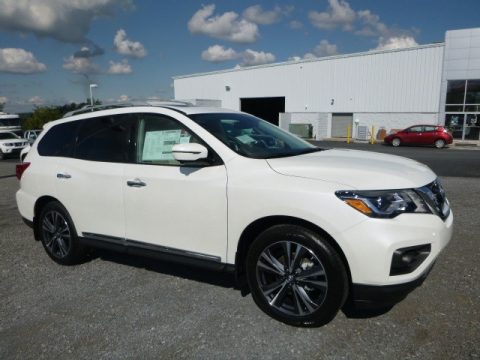 Pearl White Nissan Pathfinder Platinum 4x4.  Click to enlarge.