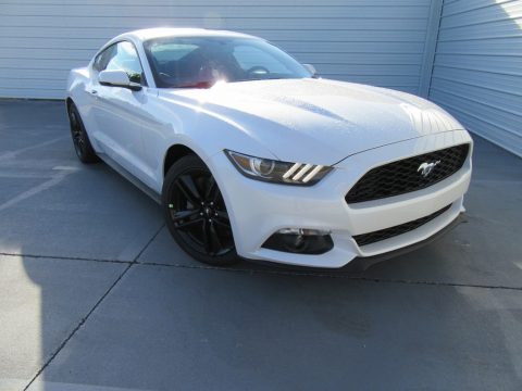 White Platinum Ford Mustang EcoBoost Premium Coupe.  Click to enlarge.