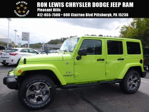 Hypergreen Jeep Wrangler Unlimited Sahara 4x4.  Click to enlarge.