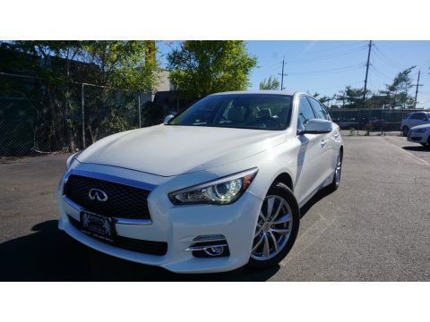 Moonlight White Infiniti Q 50 3.7 AWD Premium.  Click to enlarge.