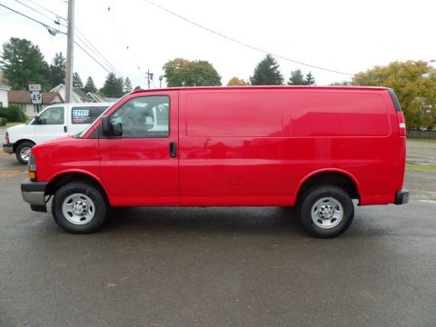 Red Hot Chevrolet Express 3500 Cargo WT.  Click to enlarge.