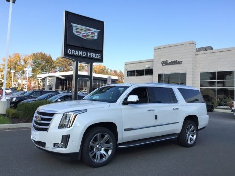 Crystal White Tricoat Cadillac Escalade ESV Luxury 4WD.  Click to enlarge.