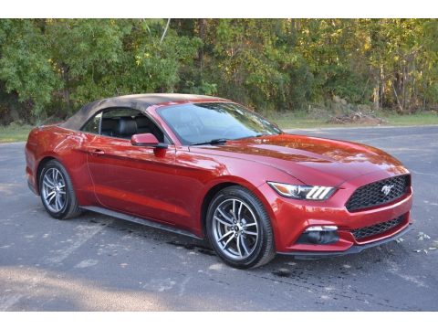 Ruby Red Metallic Ford Mustang EcoBoost Premium Convertible.  Click to enlarge.