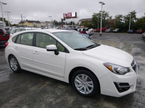 Crystal White Pearl Subaru Impreza 2.0i Premium 5-door.  Click to enlarge.